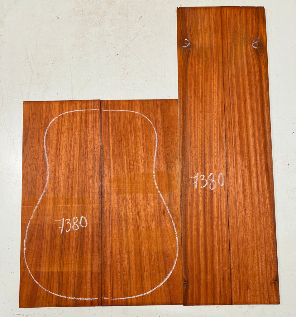 Padauk Dreadnought Guitar Back And Side Set #7380