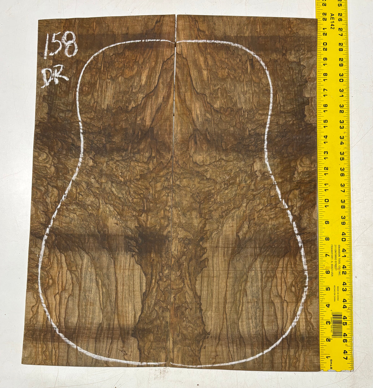 Figured Flame Mango Dreadnought Guitar Back and Side Set #158 - Exotic Wood Zone