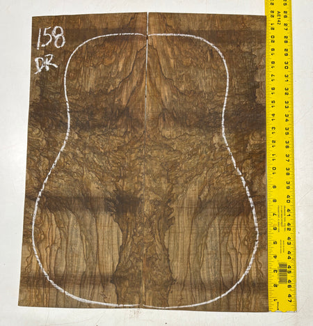 Figured Flame Mango Dreadnought Guitar Back and Side Set #158 - Exotic Wood Zone