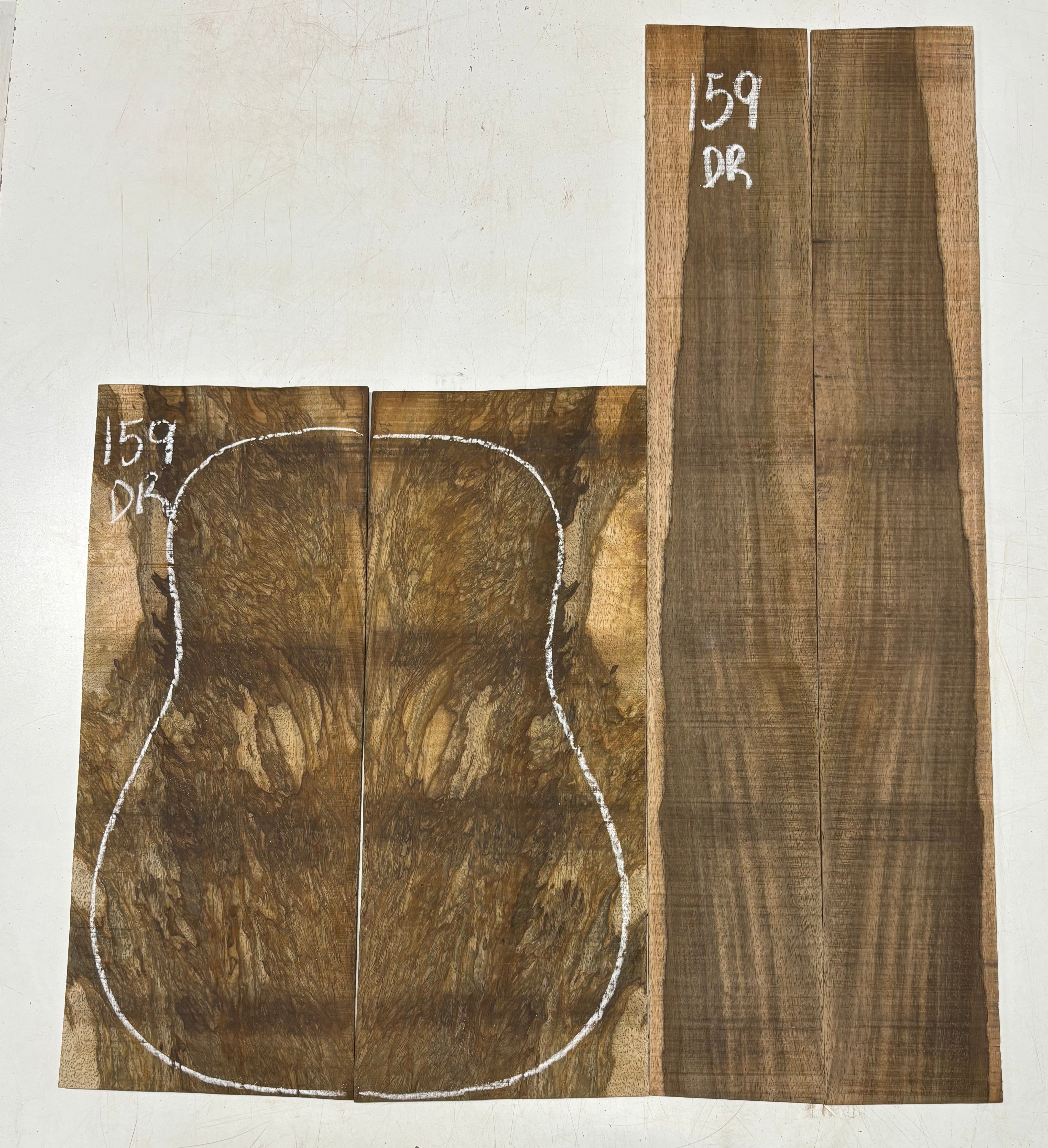 Figured Flame Mango Dreadnought Guitar Back and Side Set #159 - Exotic Wood Zone