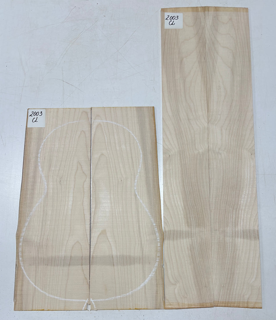 Flame Hard Maple Classical Guitar Back and Side Set #2003