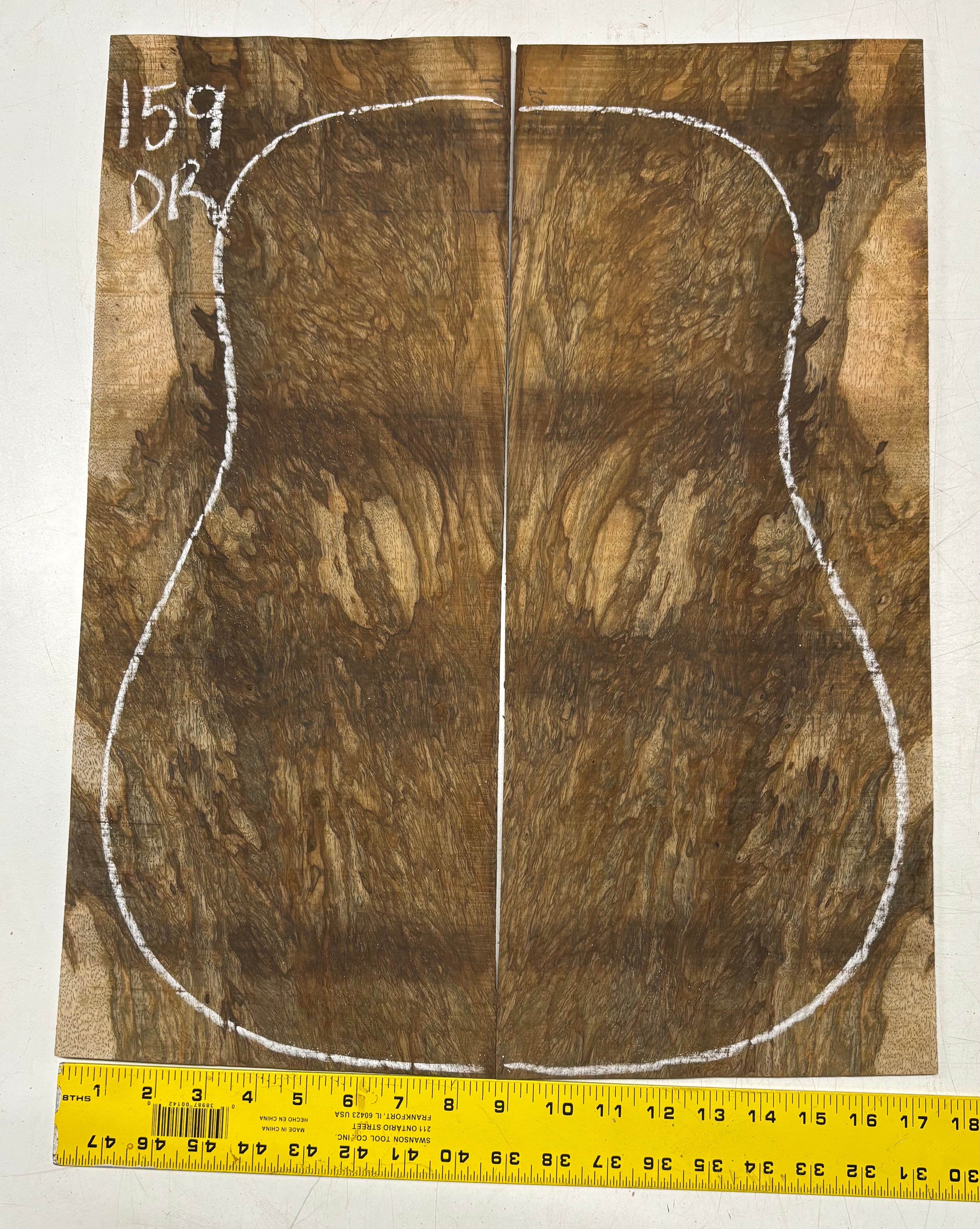 Figured Flame Mango Dreadnought Guitar Back and Side Set #159 - Exotic Wood Zone