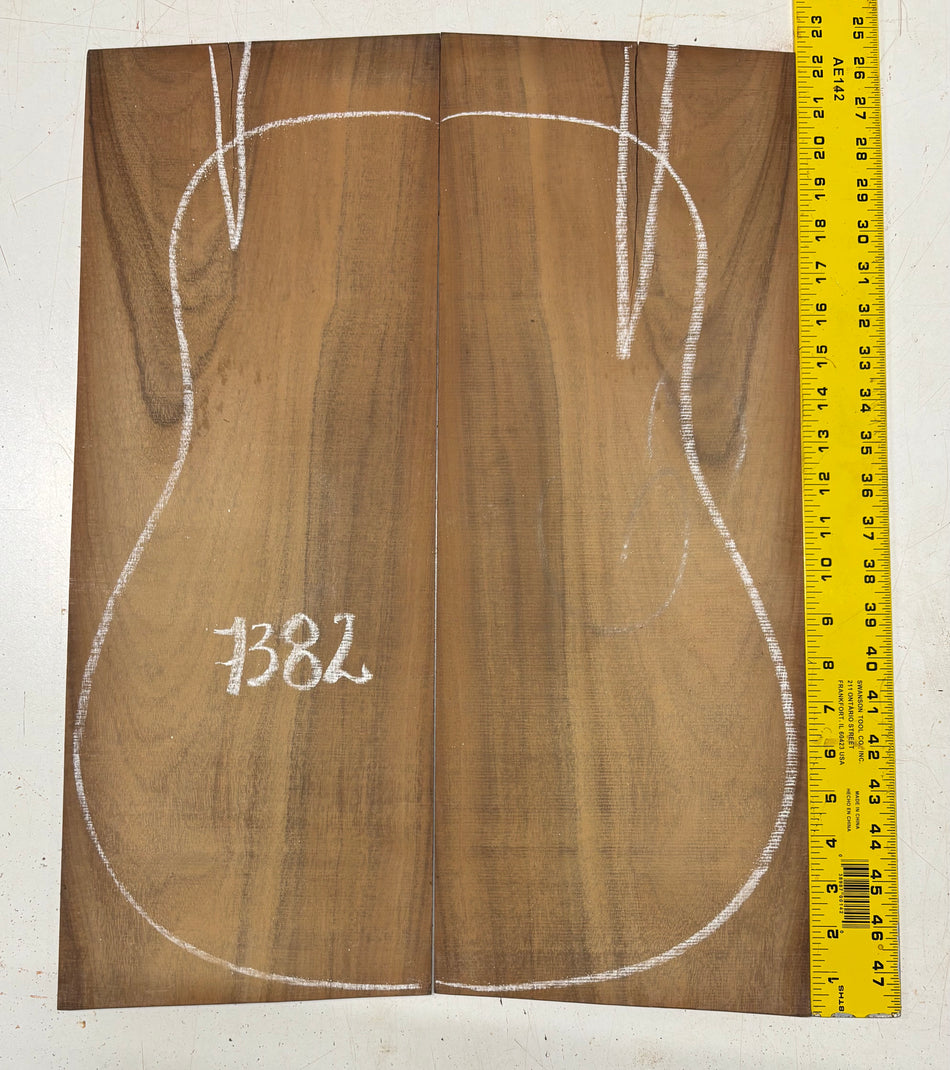 Granadillo Dreadnought Guitar Back Set 22"x8-1/4"x3/16" #7382