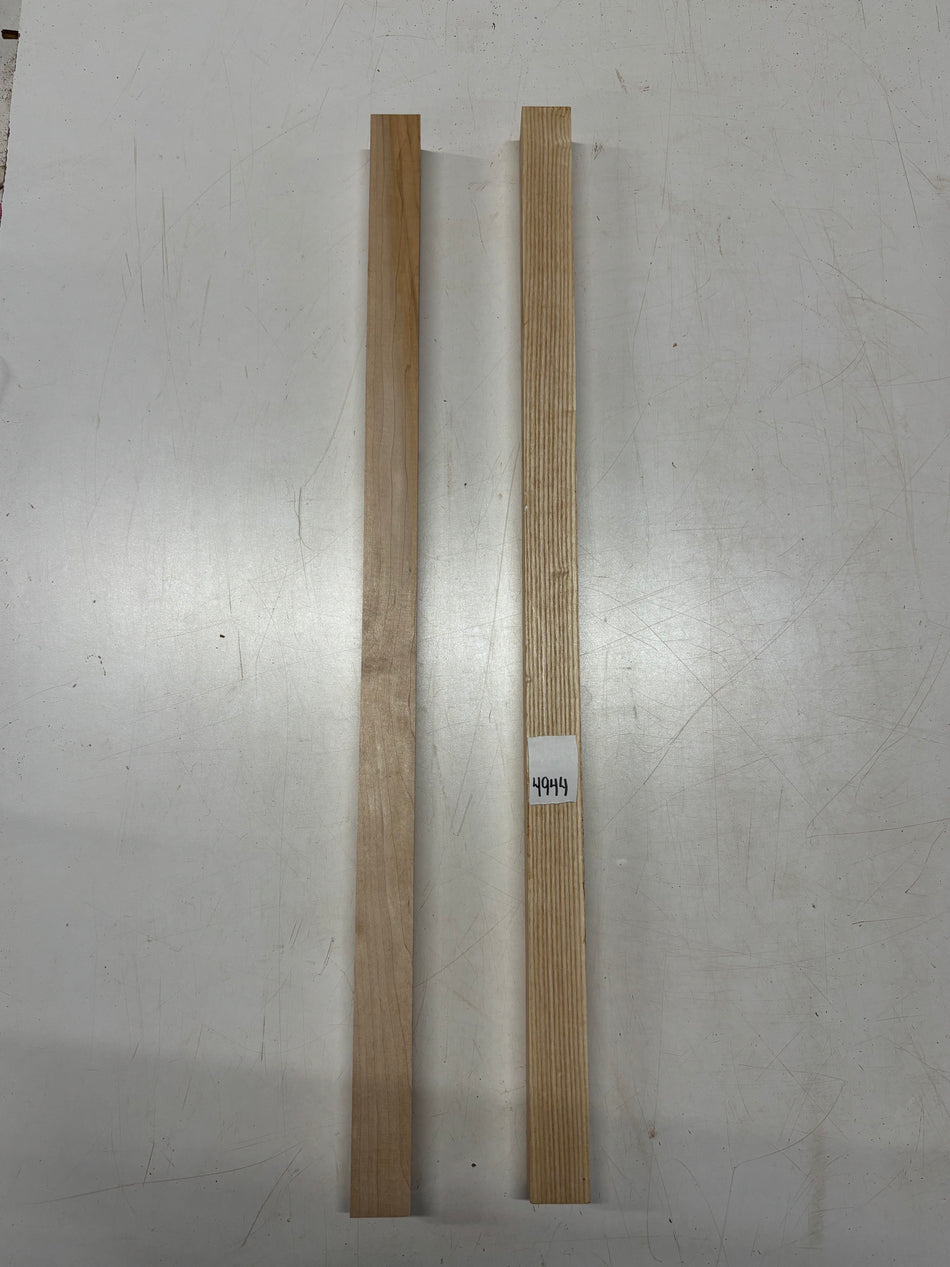 2 Pack,2 Species White ash + Hard Maple Turning Wood Blanks 30"x1-1/2"x1-1/2"#4944