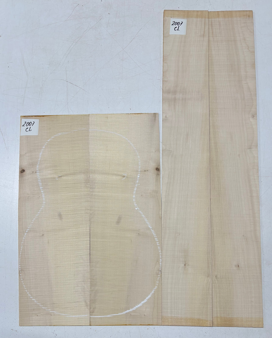 Flame Hard Maple Classical Guitar Back and Side Set #2007