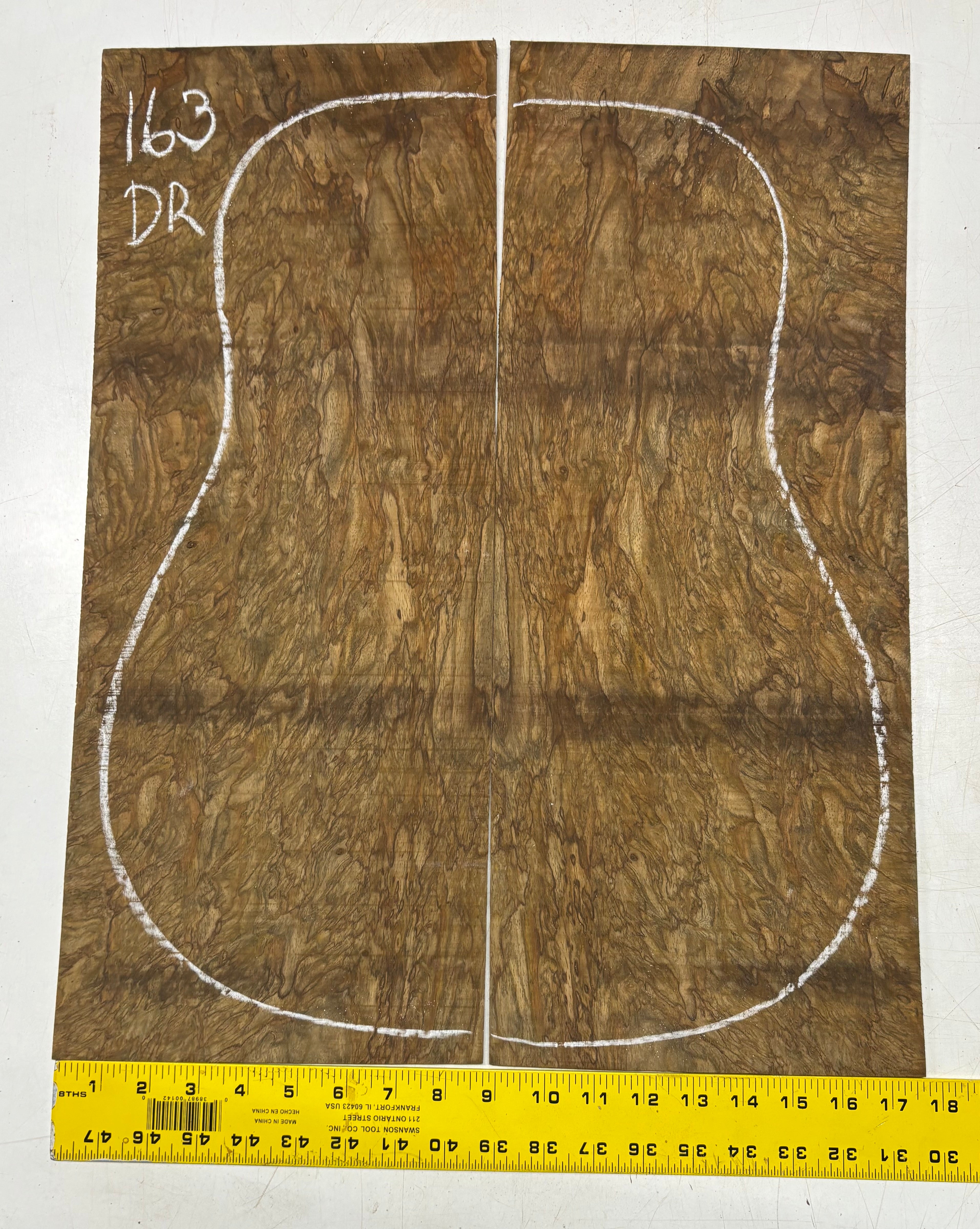 Figured Flame Mango Dreadnought Guitar Back and Side Set #163 - Exotic Wood Zone