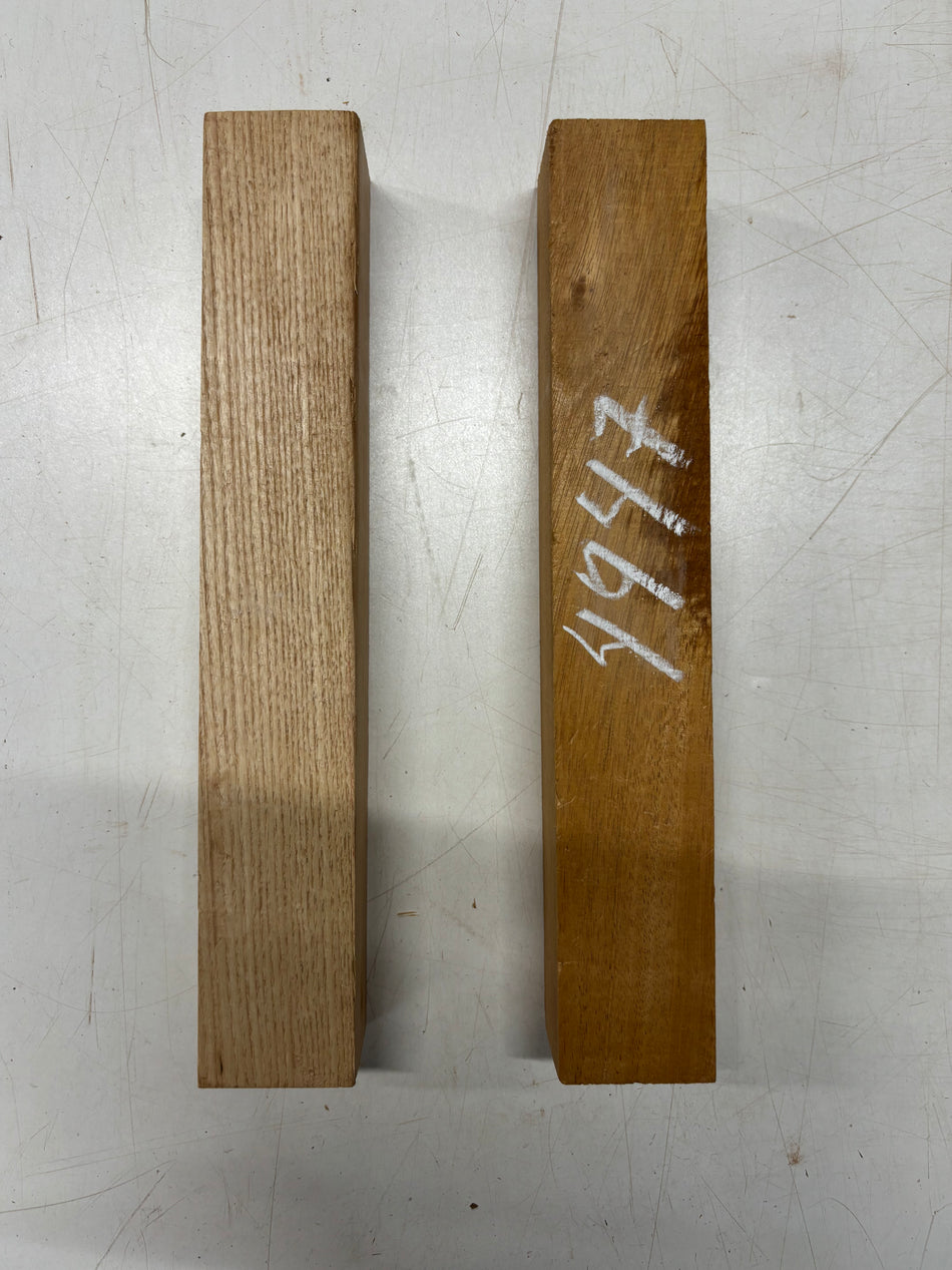 2 Pack, 2 Species Honduras Mahogany + White Ash Turning Wood Blanks 12"x2"x2"#4947