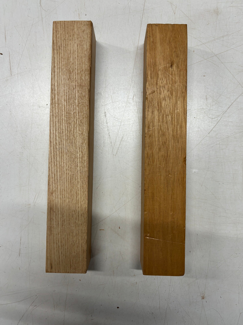 2 Pack, 2 Species Honduras Mahogany + White Ash Turning Wood Blanks 12"x2"x2"#4947
