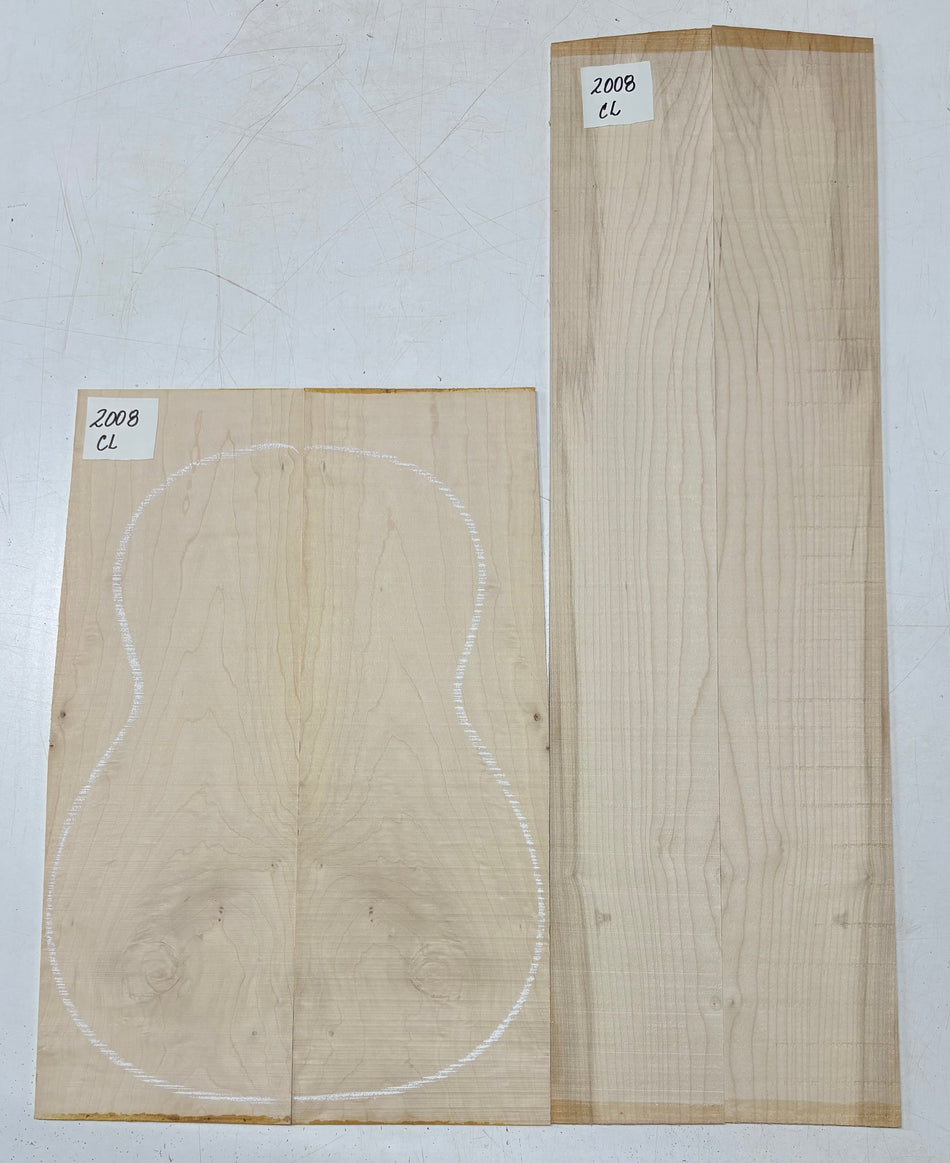 Flame Hard Maple Classical Guitar Back and Side Set #2008