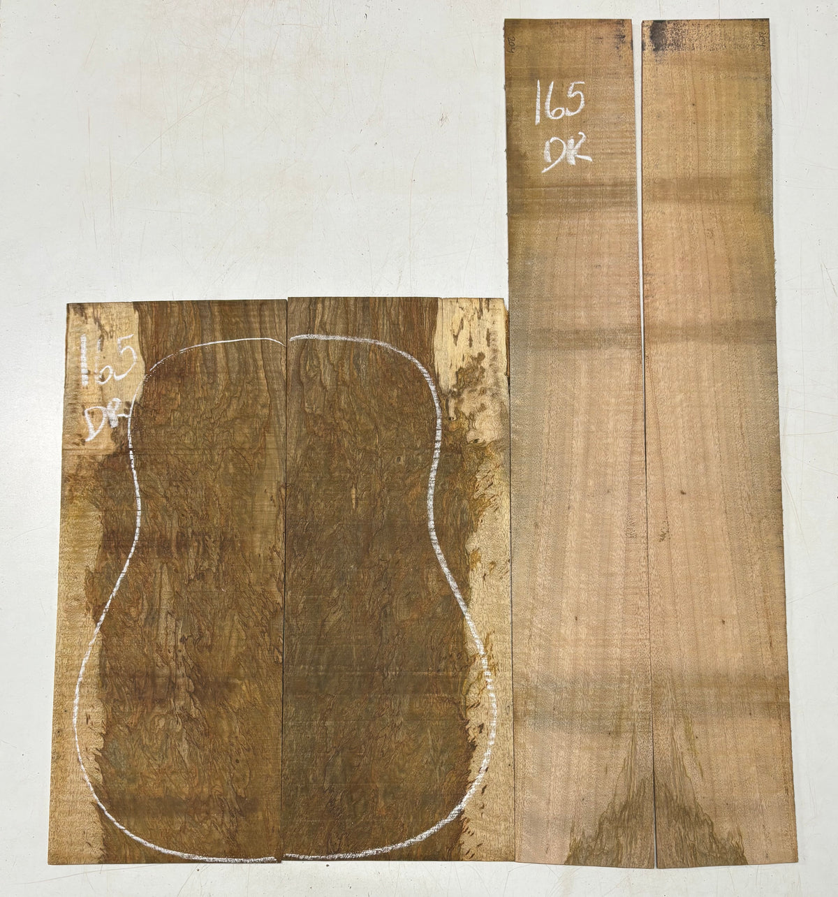 Figured Flame Mango Dreadnought Guitar Back and Side Set #165 - Exotic Wood Zone