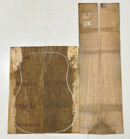 Figured Flame Mango Dreadnought Guitar Back and Side Set #165 - Exotic Wood Zone
