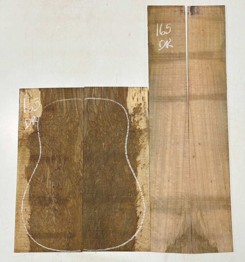 Figured Flame Mango Dreadnought Guitar Back and Side Set #165 - Exotic Wood Zone