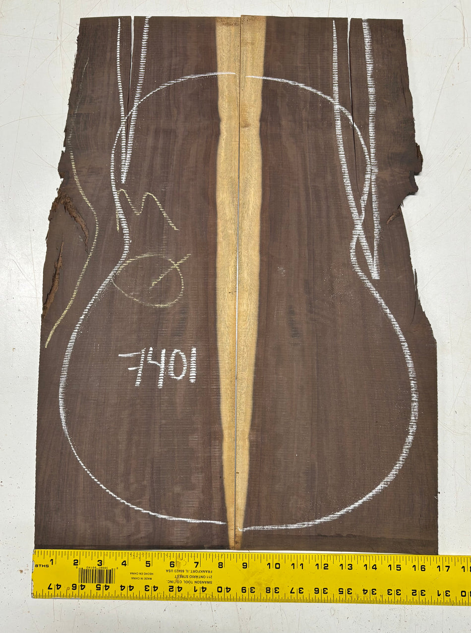 Katalox Classical Guitar Back Set  22"x8"x3/16" #7401