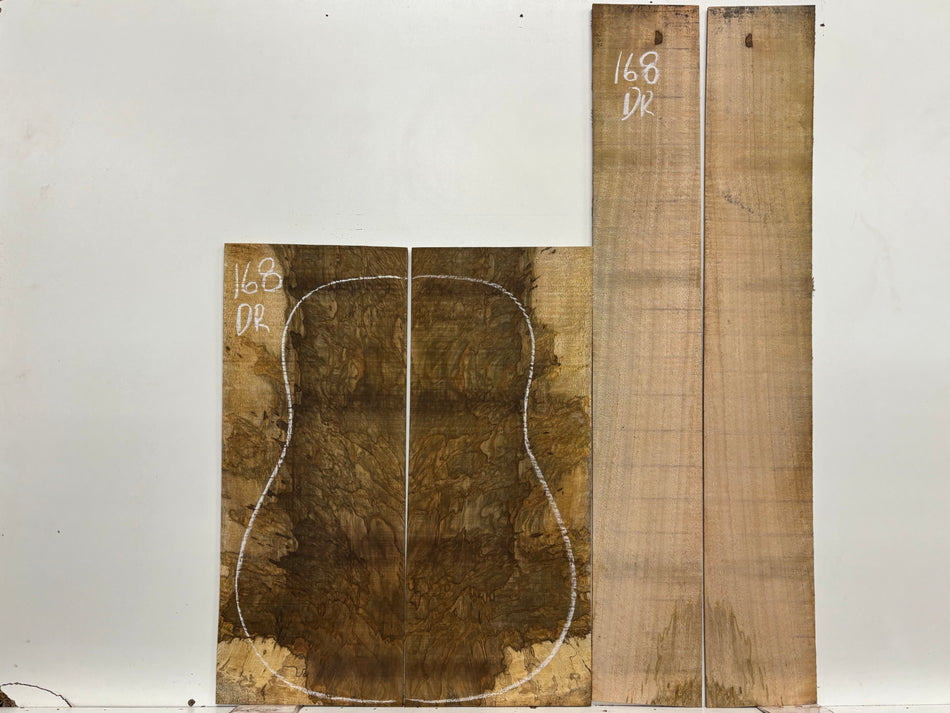 Figured Flame Mango Dreadnought Guitar Back and Side Set #168 - Exotic Wood Zone
