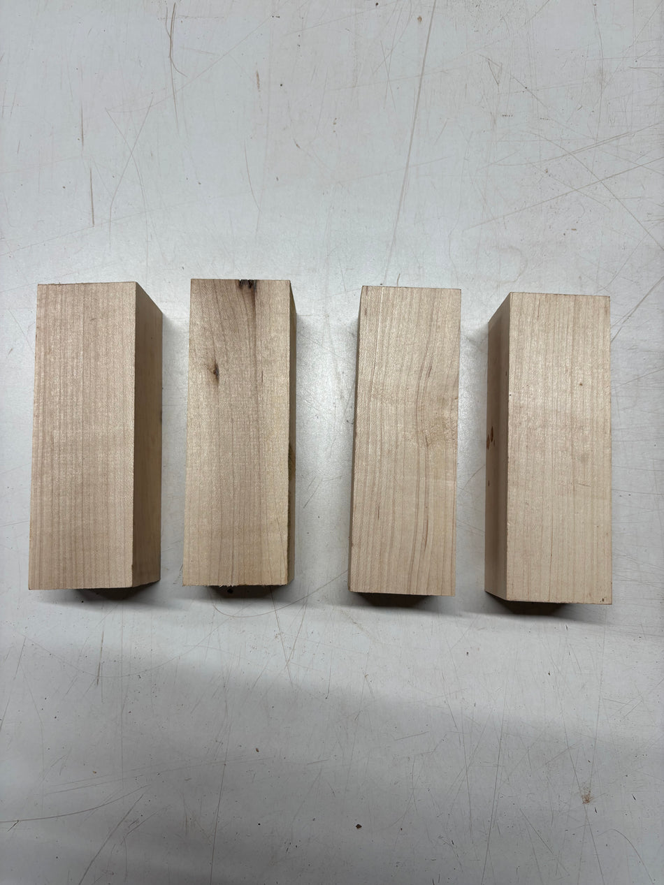 4 Pack, Hard Maple Turning Wood Blanks  6" x 2" x 2"#4957