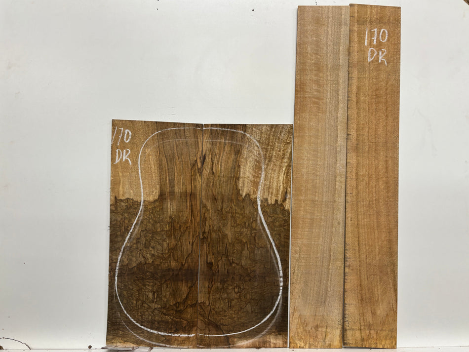 Figured Flame Mango Dreadnought Guitar Back and Side Set #170 - Exotic Wood Zone
