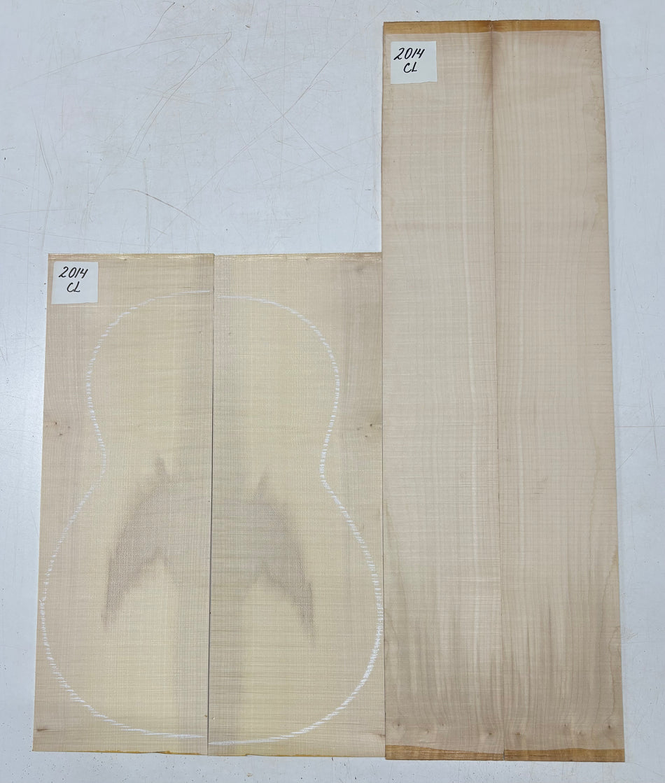 Flame Hard Maple Classical Guitar Back and Side Set #2014