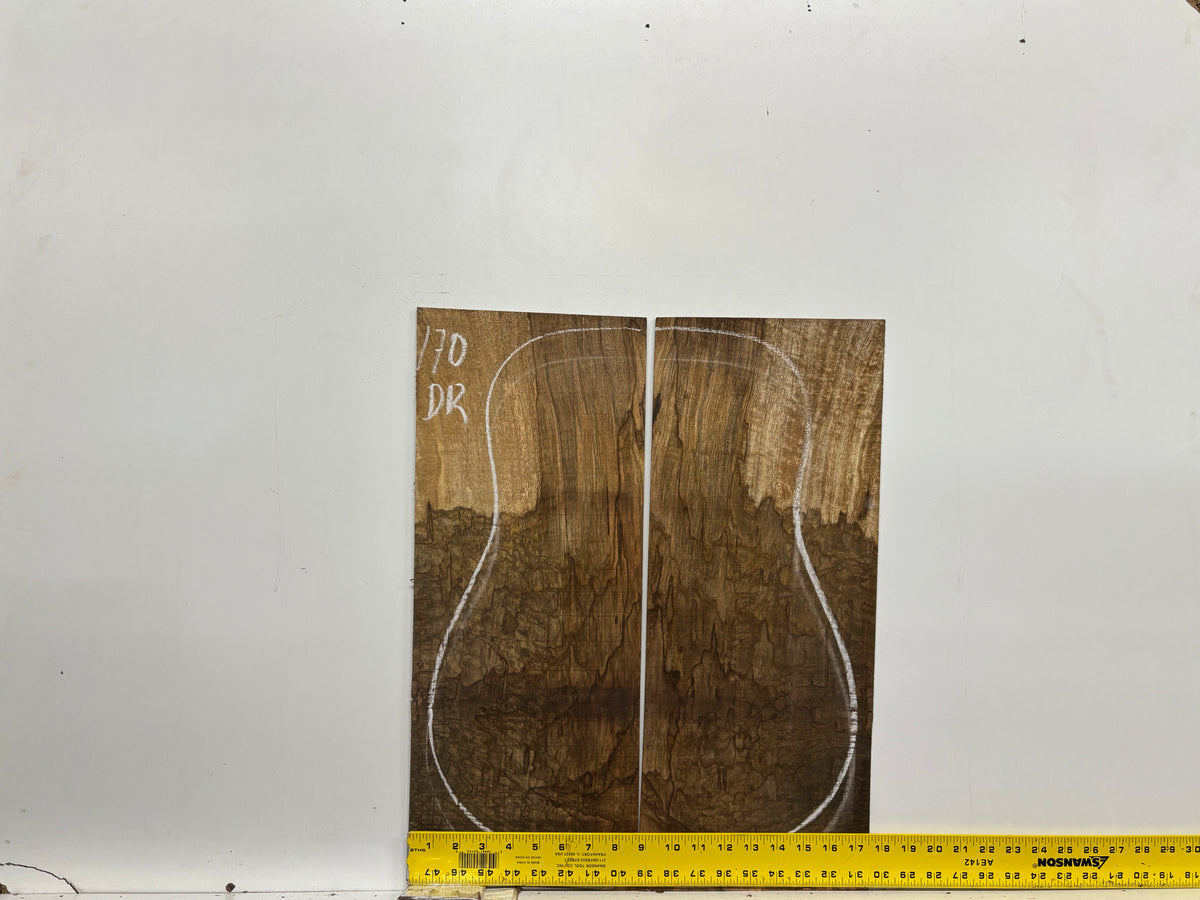 Figured Flame Mango Dreadnought Guitar Back and Side Set #170 - Exotic Wood Zone
