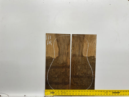 Figured Flame Mango Dreadnought Guitar Back and Side Set #171 - Exotic Wood Zone