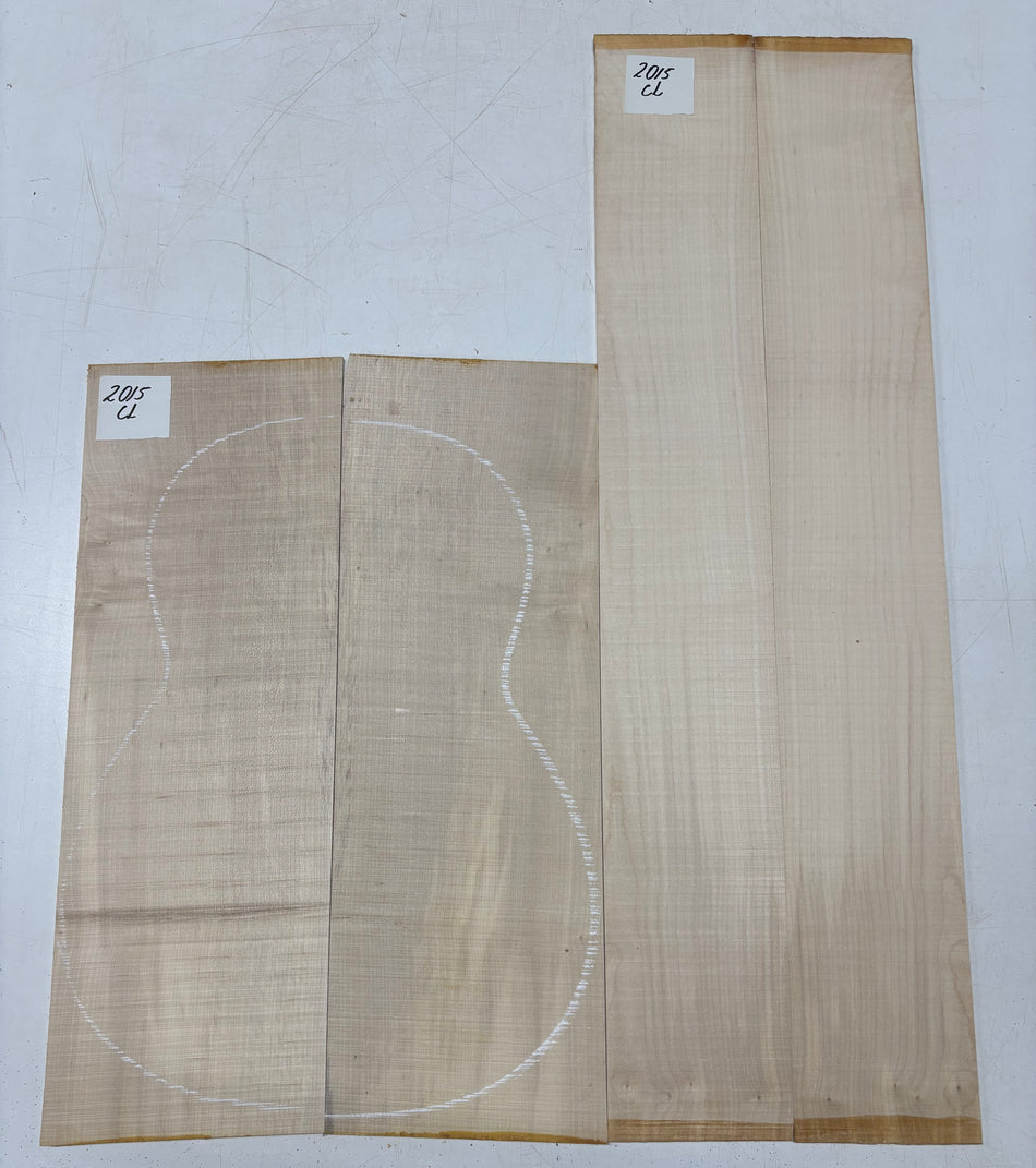 Flame Hard Maple Classical Guitar Back and Side Set #2015
