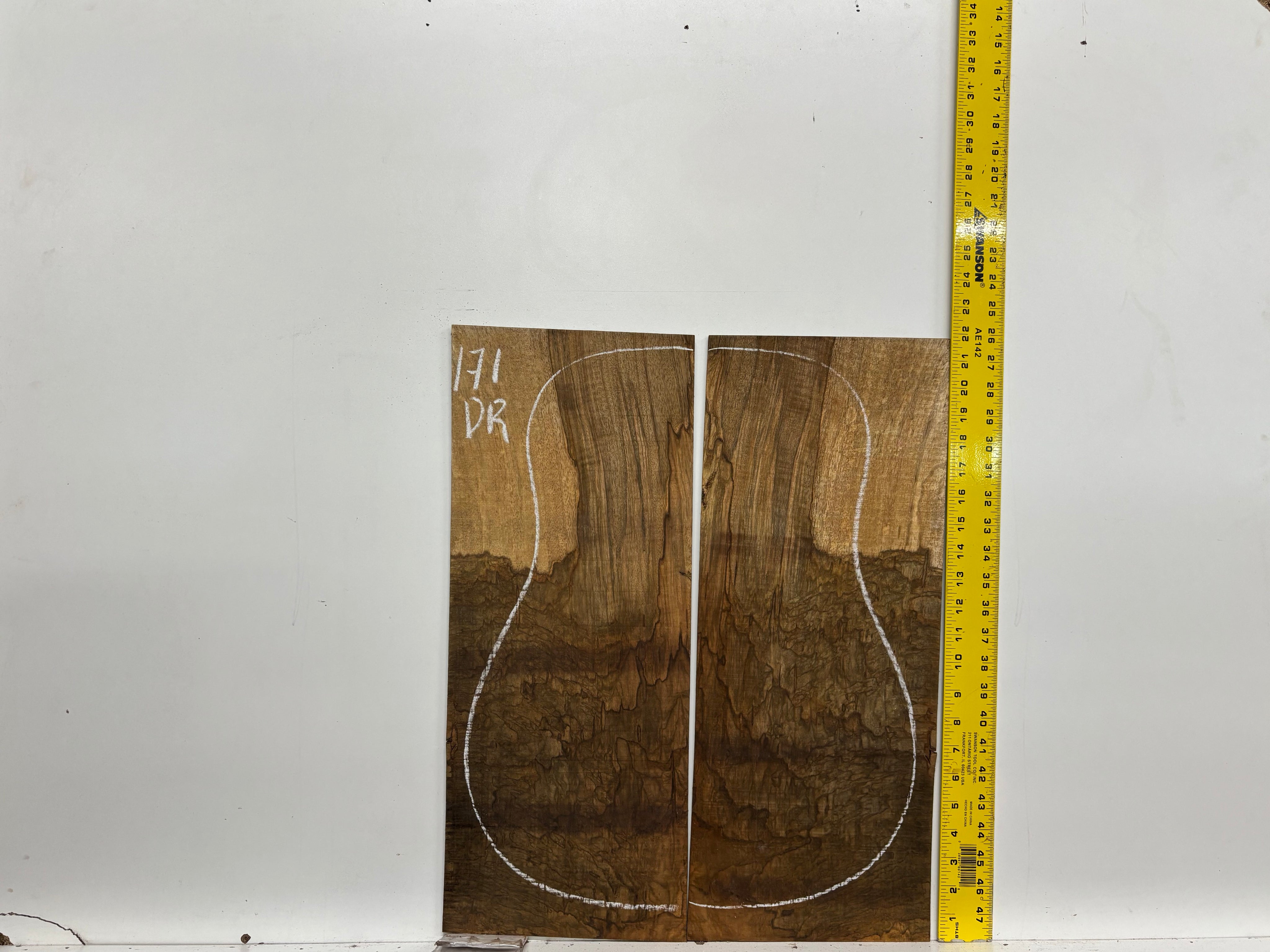 Figured Flame Mango Dreadnought Guitar Back and Side Set #171 - Exotic Wood Zone