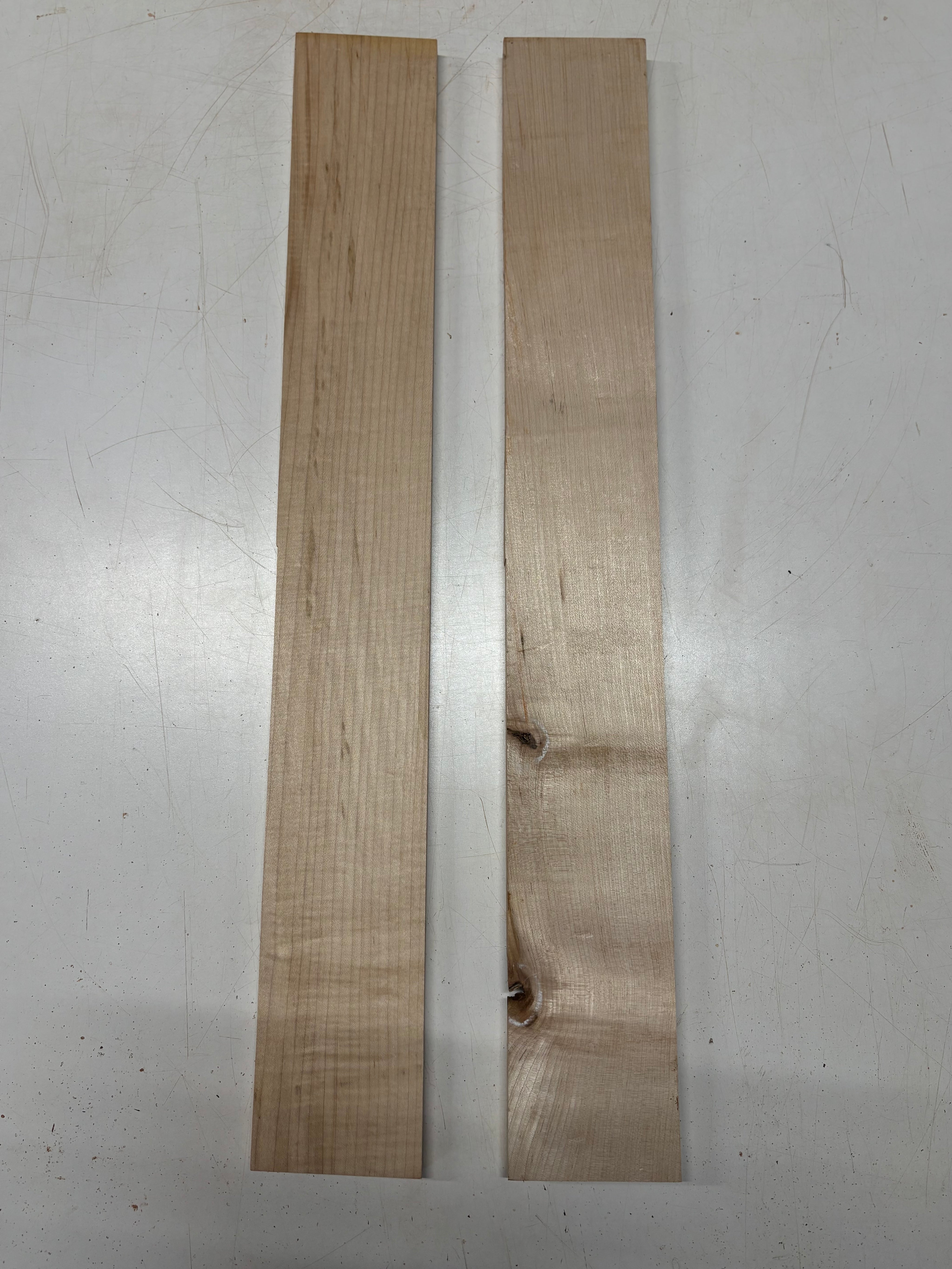 2 Pack, Hard Maple Thin Stock Lumber  30"x4"x1/2"  ,  30"x4"x3/4" #7409 - Exotic Wood Zone