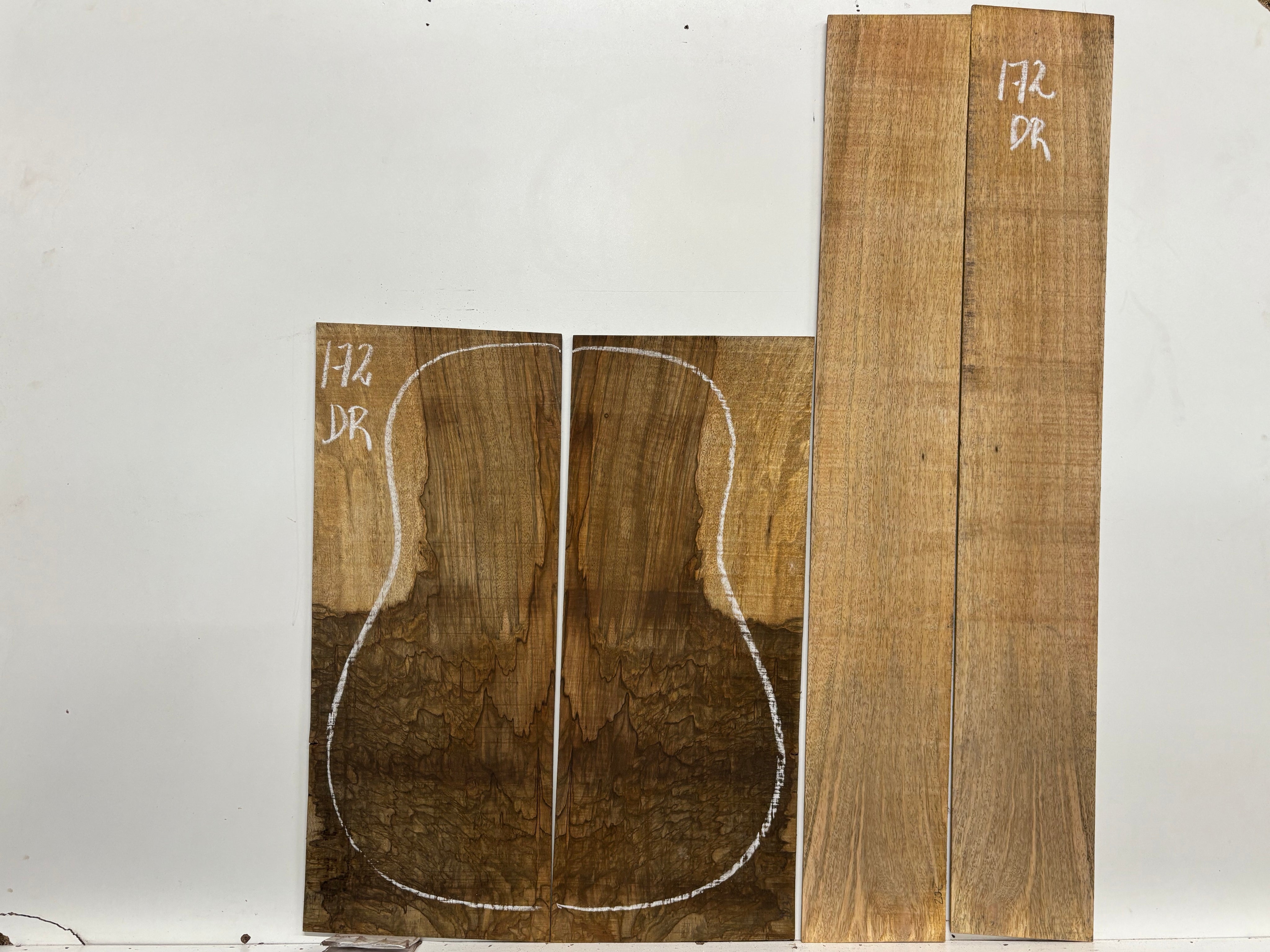 Figured Flame Mango Dreadnought Guitar Back and Side Set #172 - Exotic Wood Zone