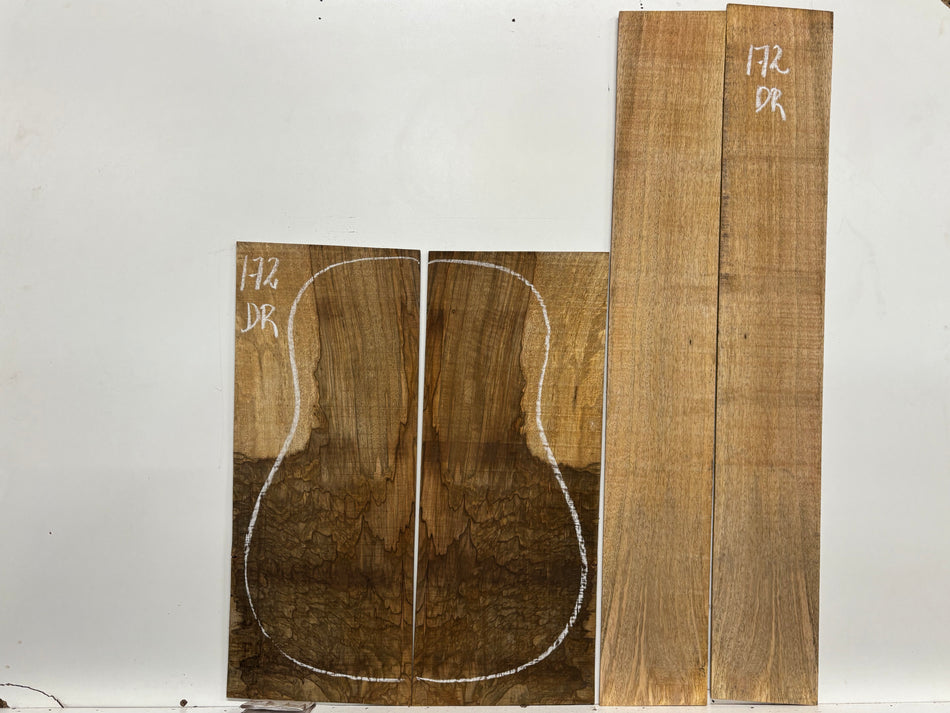 Figured Flame Mango Dreadnought Guitar Back and Side Set #172 - Exotic Wood Zone
