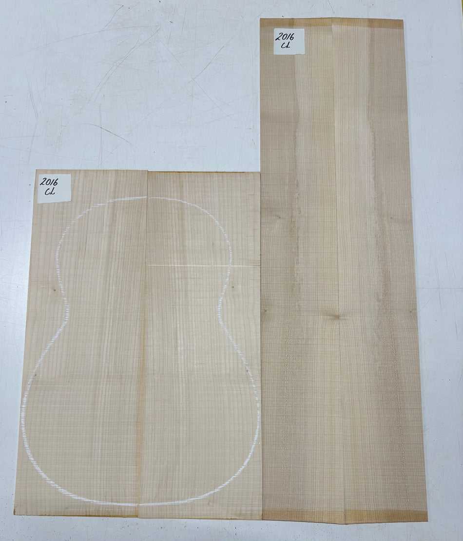 Flame Hard Maple Classical Guitar Back and Side Set #2016