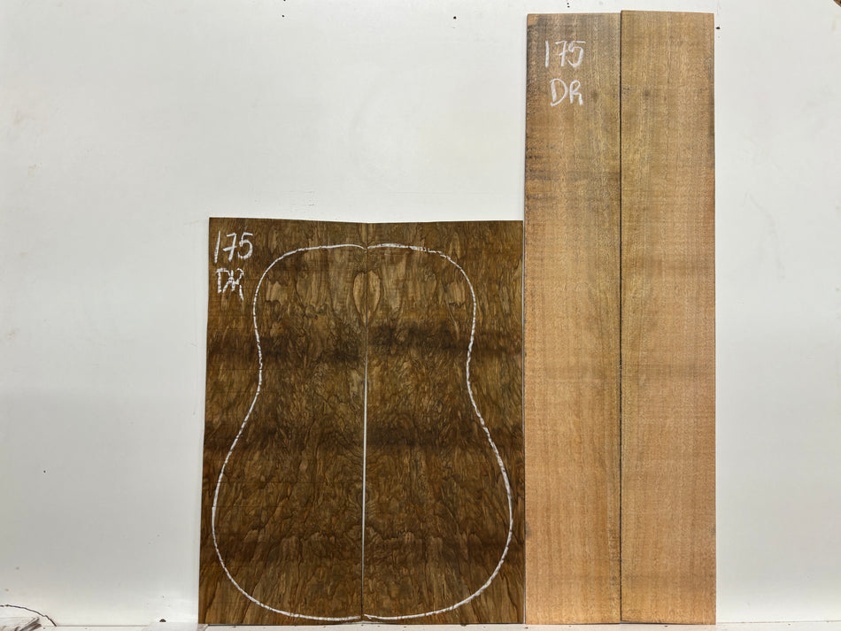 Figured Flame Mango Dreadnought Guitar Back and Side Set #175 - Exotic Wood Zone