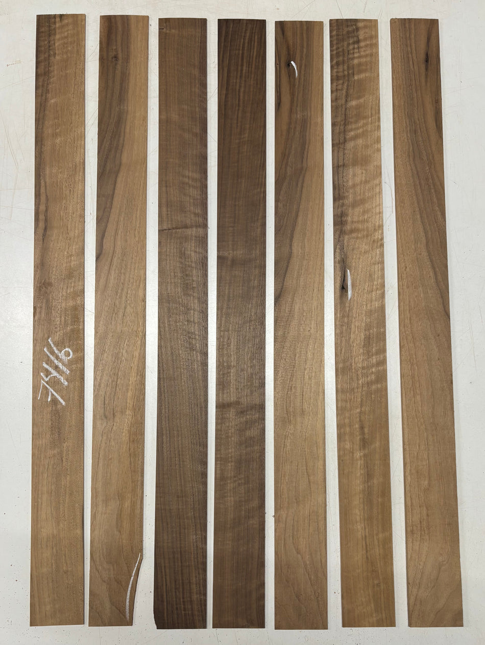7 Pack, Walnut Thin Stock Lumber 36"x3"x1/8" , 36"x3"x3/16" #7416 - Exotic Wood Zone