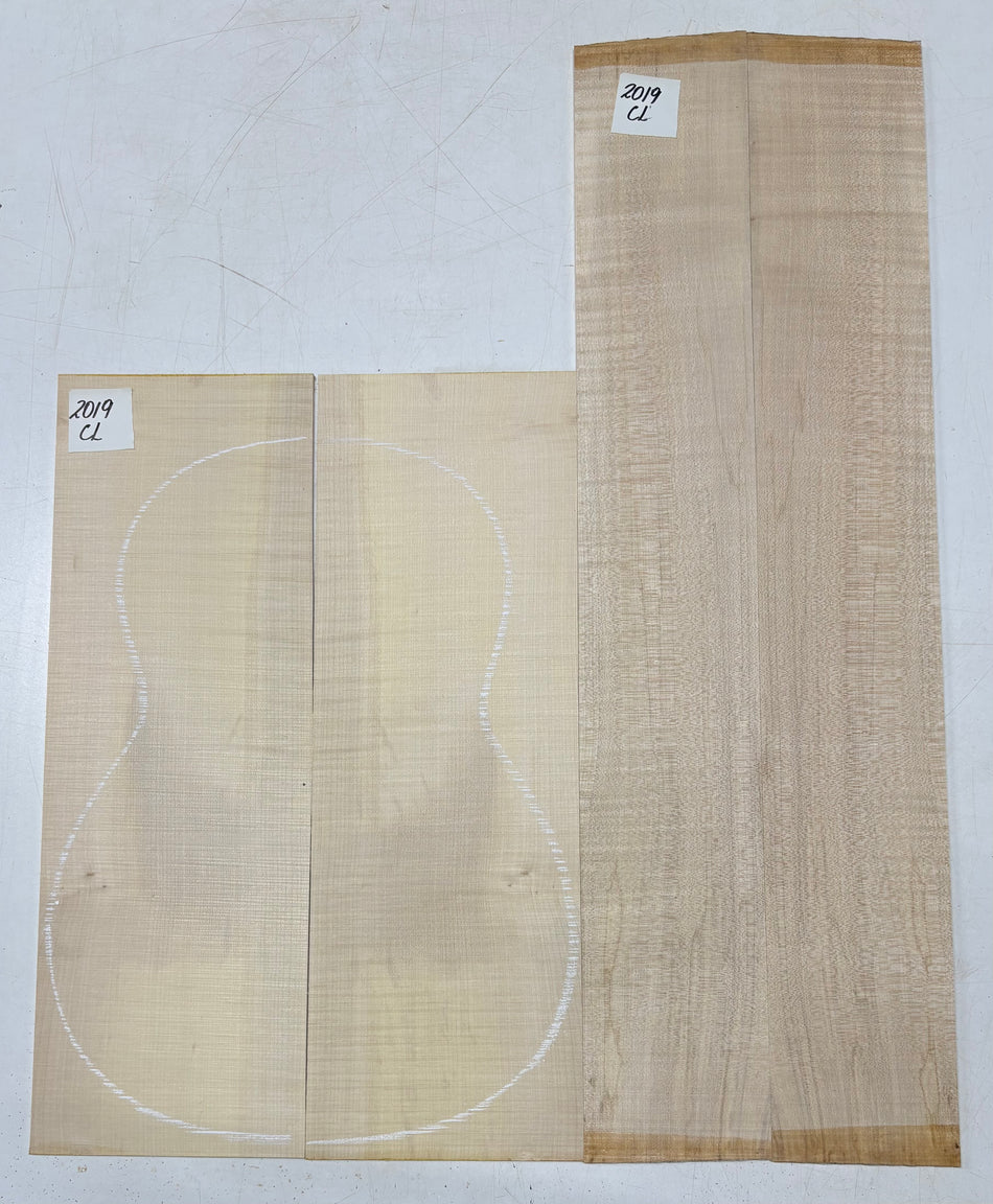 Flame Hard Maple Classical Guitar Back and Side Set #2019