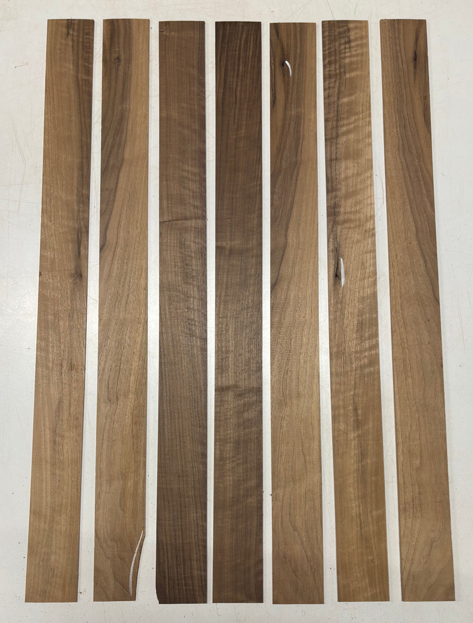7 Pack, Walnut Thin Stock Lumber 36"x3"x1/8" , 36"x3"x3/16" #7416 - Exotic Wood Zone