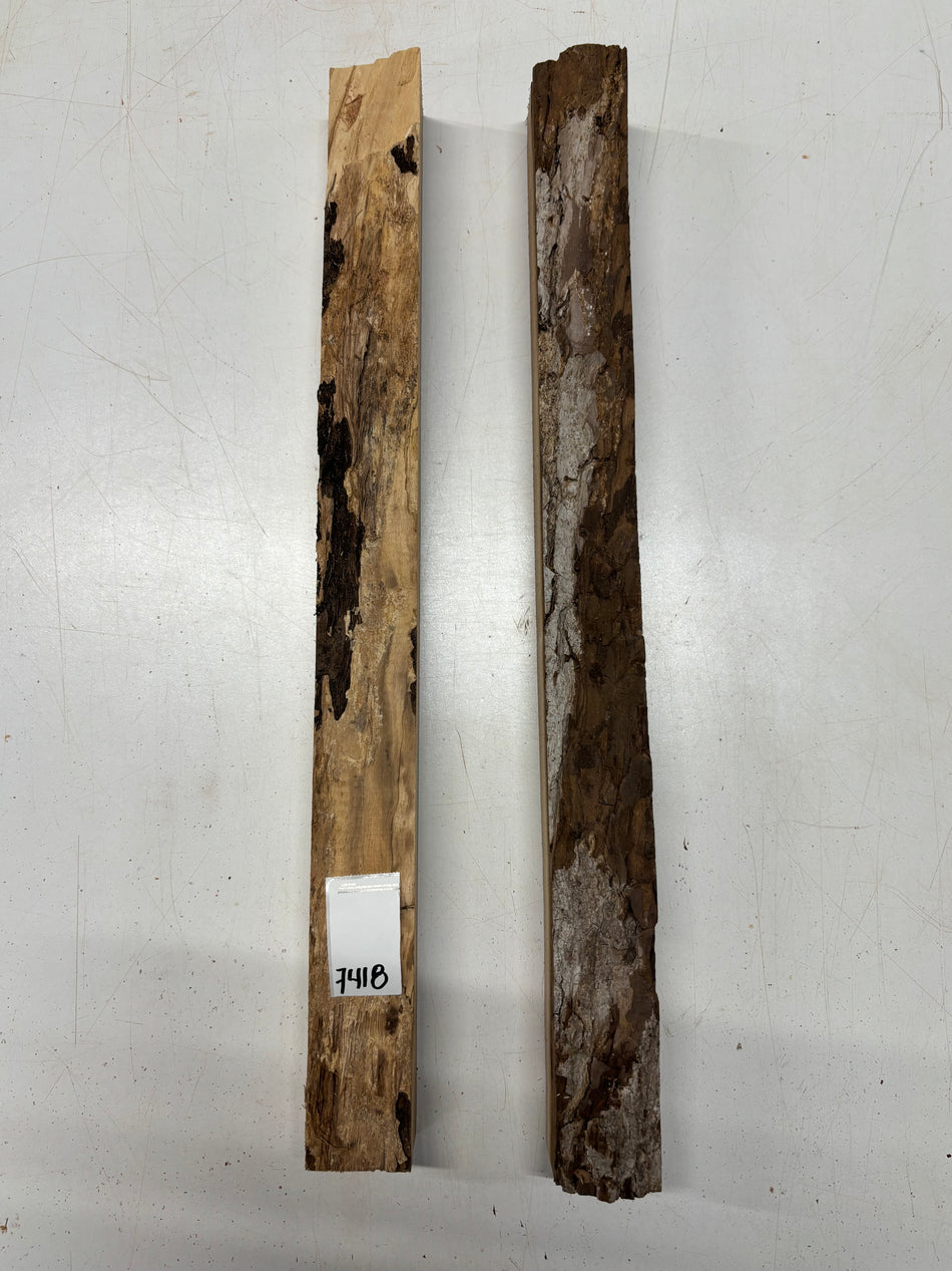 2 Pack, Walnut Live Edge Blanks  21"x1-7/8"x1-1/2" , 21"x1-3/4"x1-1/2"#7418 - Exotic Wood Zone