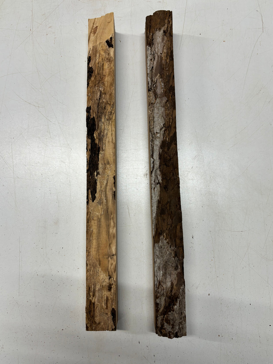 2 Pack, Walnut Live Edge Blanks  21"x1-7/8"x1-1/2" , 21"x1-3/4"x1-1/2"#7418 - Exotic Wood Zone