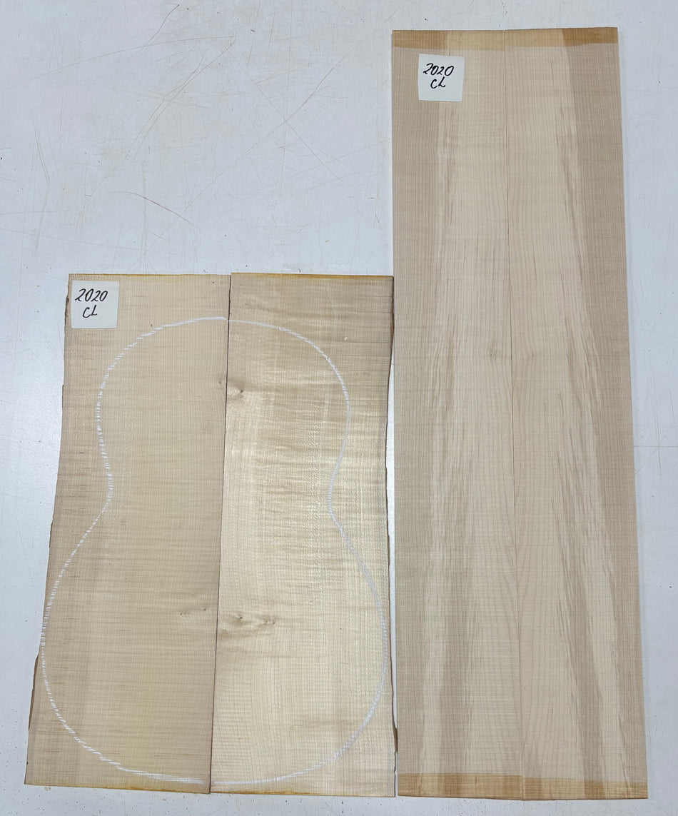 Flame Hard Maple Classical Guitar Back and Side Set #2020