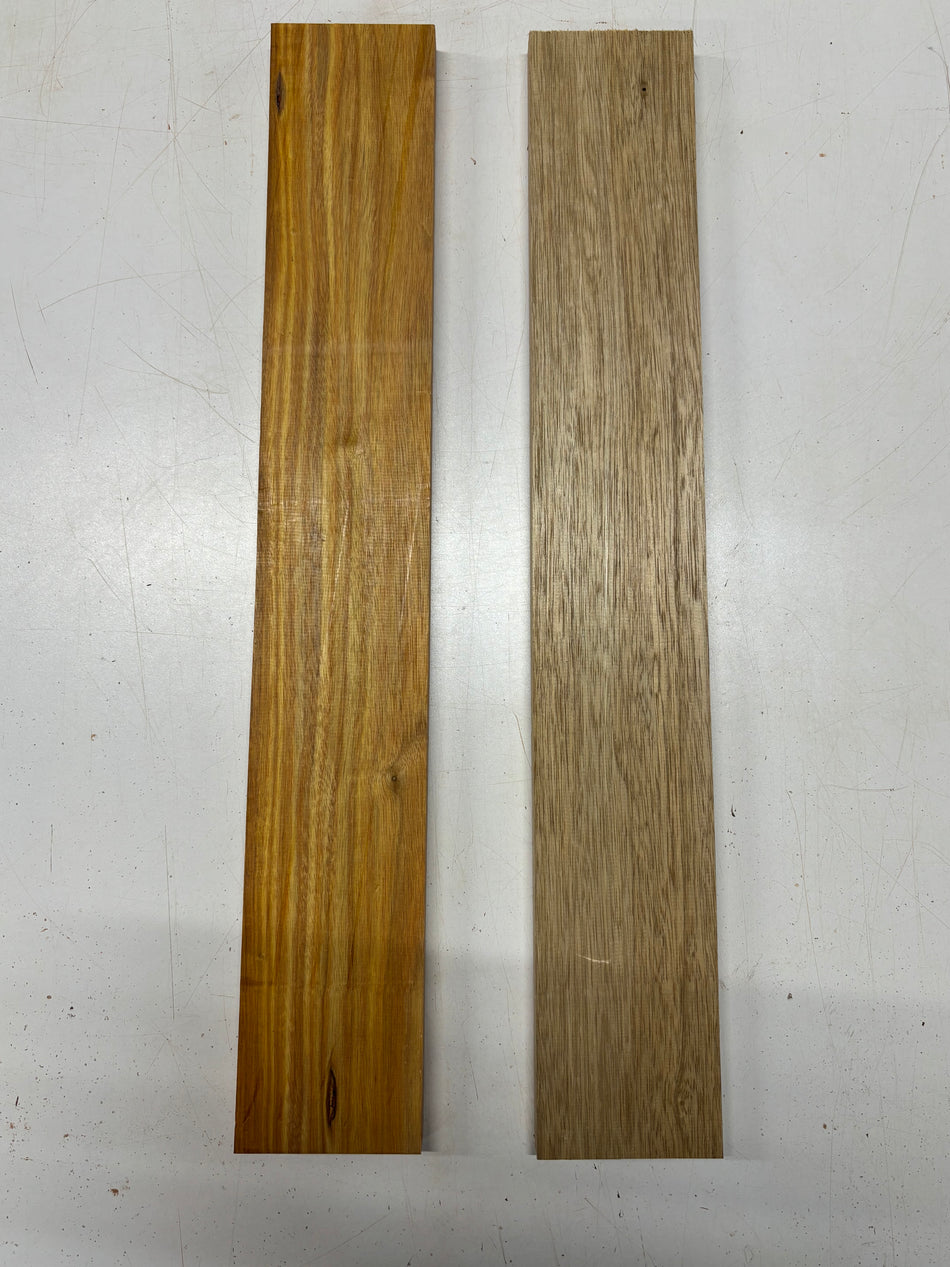 2 Pack, 2 Species Canarywood + White Limba Thin Stock Lumber 24"x3-5/8"x3/4"#7419