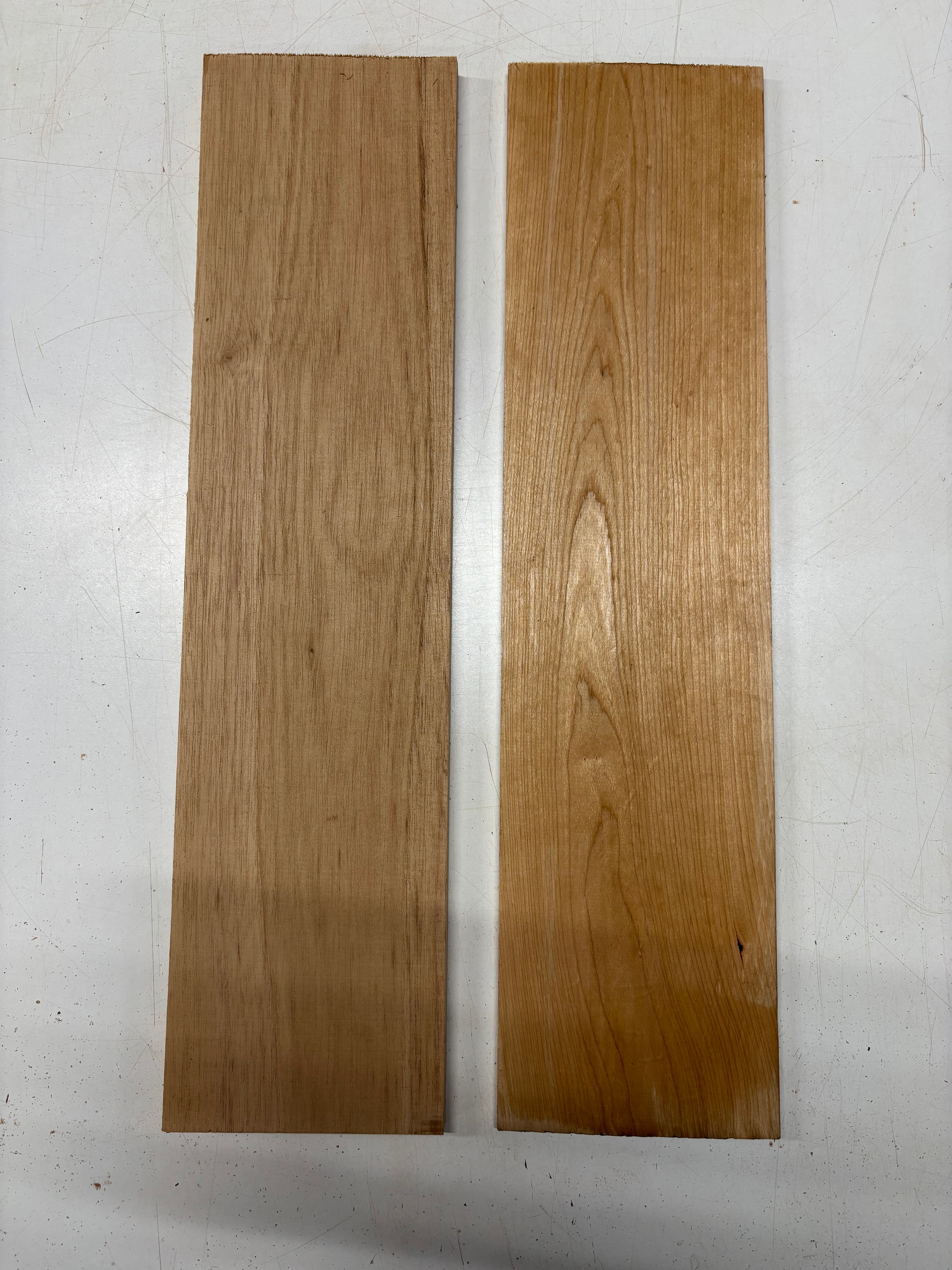 2 Pack, 2 Species Spanish Cedar + Cherry Thin Stock Lumber  Cherry : 24"x6"x3/8" Cedar : 24"x6"x5/8"#7422 - Exotic Wood Zone