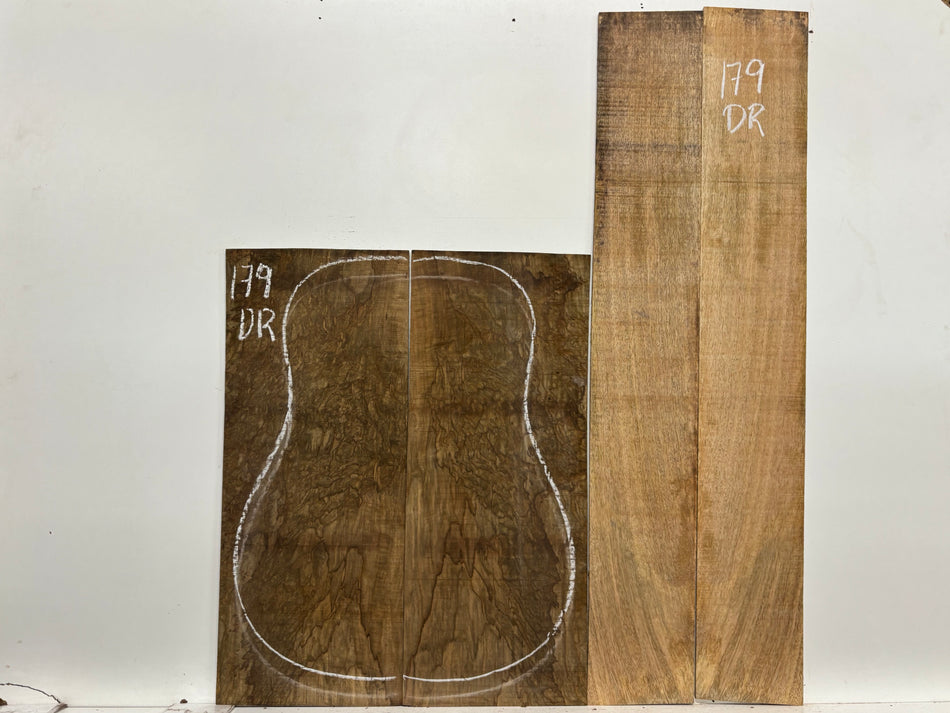 Figured Flame Mango Dreadnought Guitar Back and Side Set #179 - Exotic Wood Zone