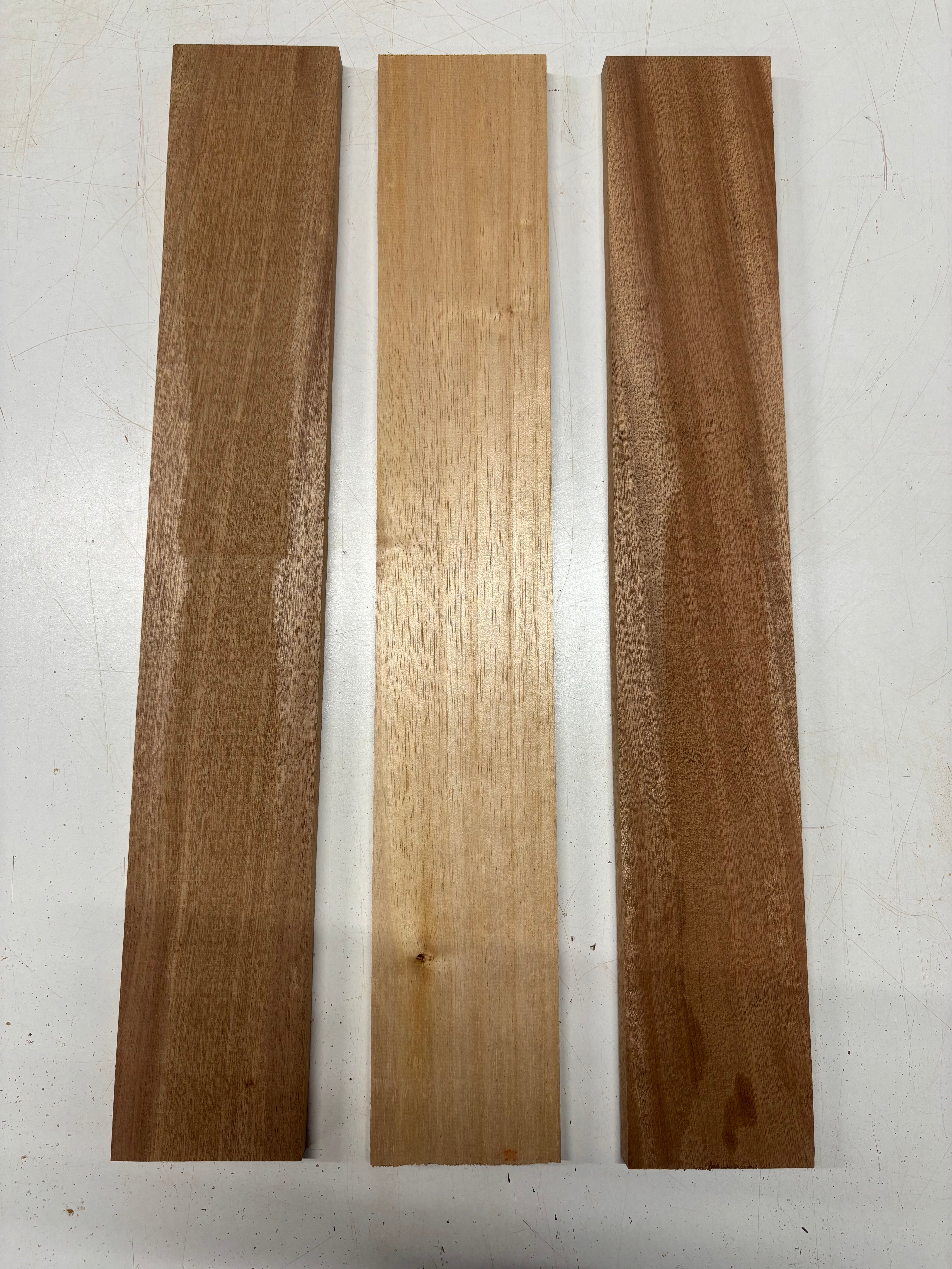 3 Pack, 2 Species Spanish Cedar + Sapele Thin Stock Lumber 25"x4"x5/8"#7423 - Exotic Wood Zone