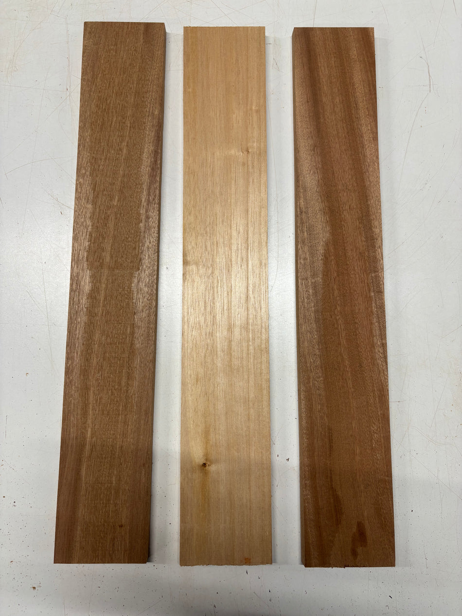 3 Pack, 2 Species Spanish Cedar + Sapele Thin Stock Lumber 25"x4"x5/8"#7423 - Exotic Wood Zone