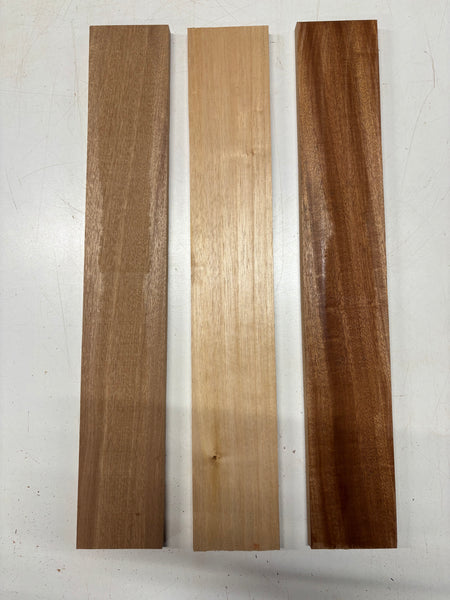 3 Pack, 2 Species Spanish Cedar + Sapele Thin Stock Lumber 25"x4"x5/8"#7423 - Exotic Wood Zone