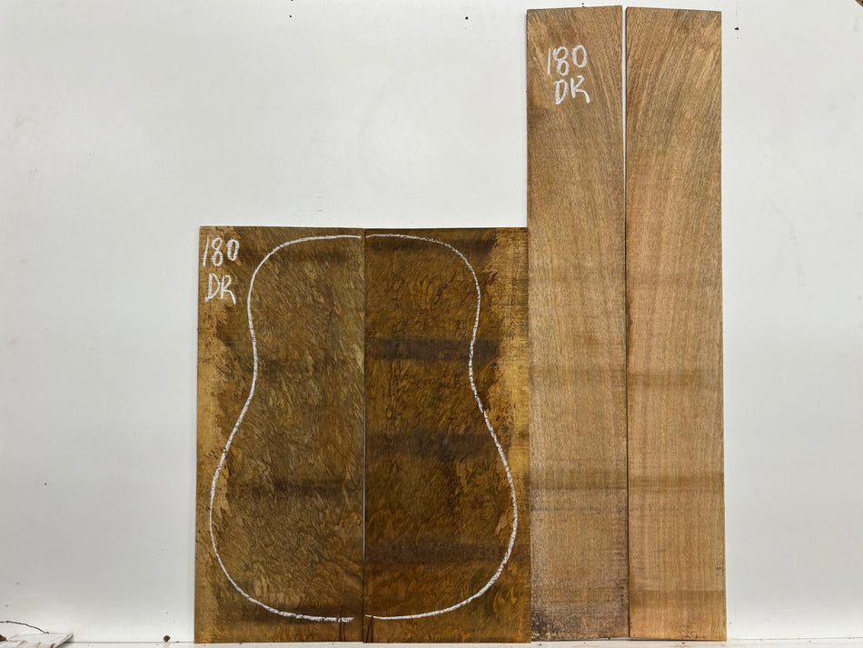 Figured Flame Mango Dreadnought Guitar Back and Side Set #180 - Exotic Wood Zone