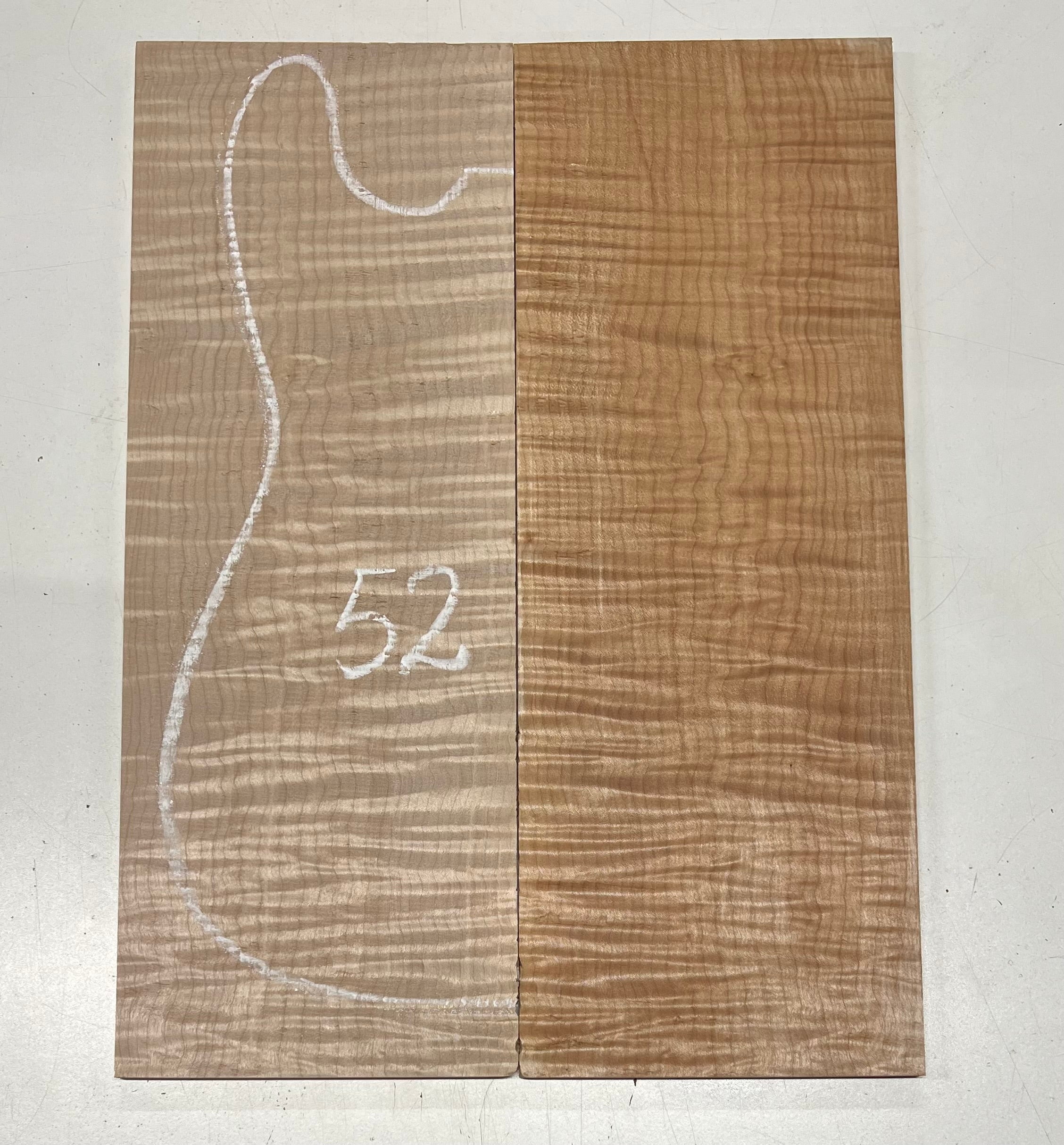 Quilted Flame Maple Bookmatched Guitar Drop Top Set - 20" x 7-1/4" x 3/8" #52