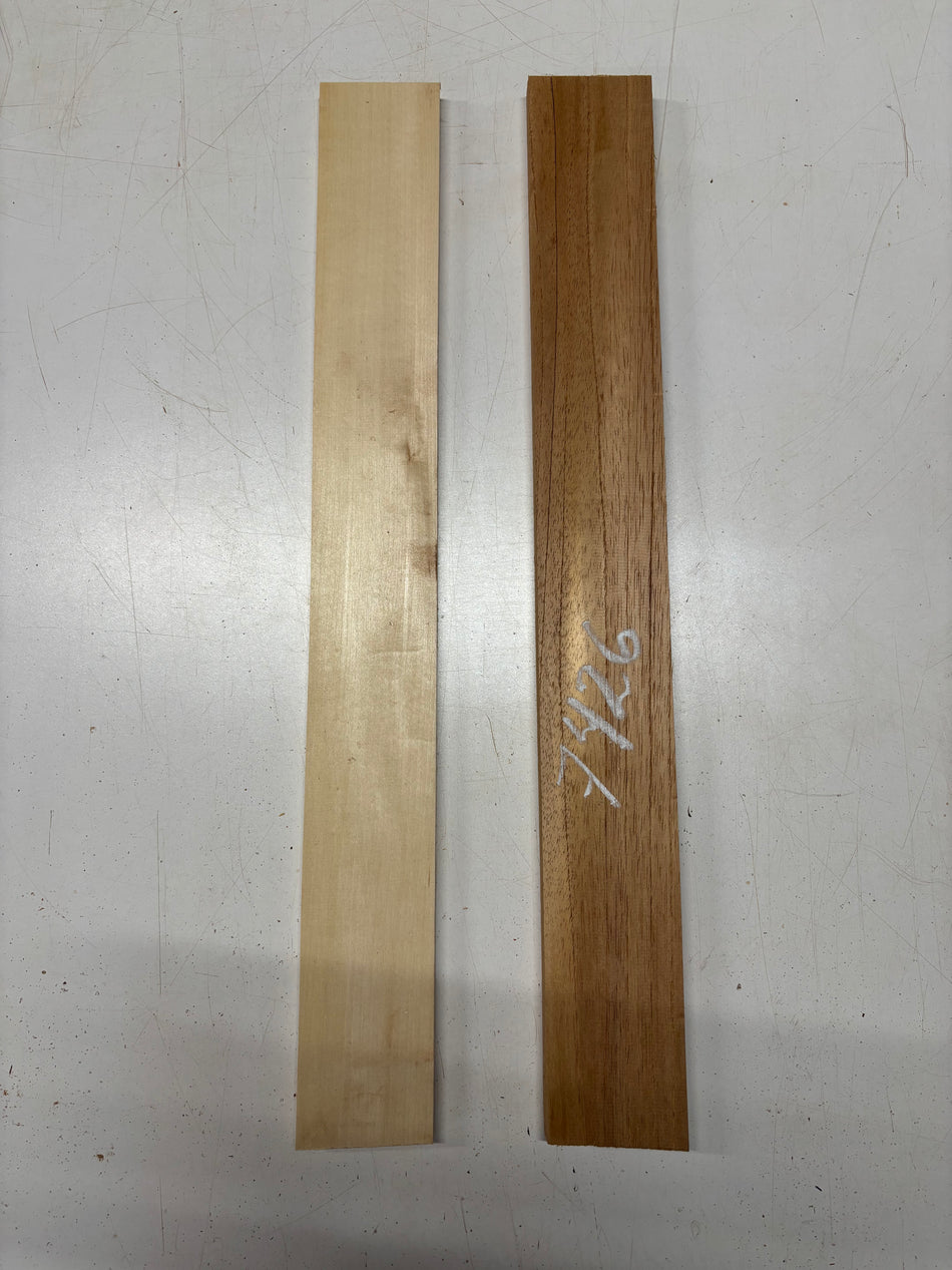 2 Pack, 2 Species Spanish Cedar + Basswood Thin Stock Lumber   Cedar : 24"x3"x3/4" , Basswood : 24"x2-7/8"x1/2"#7426