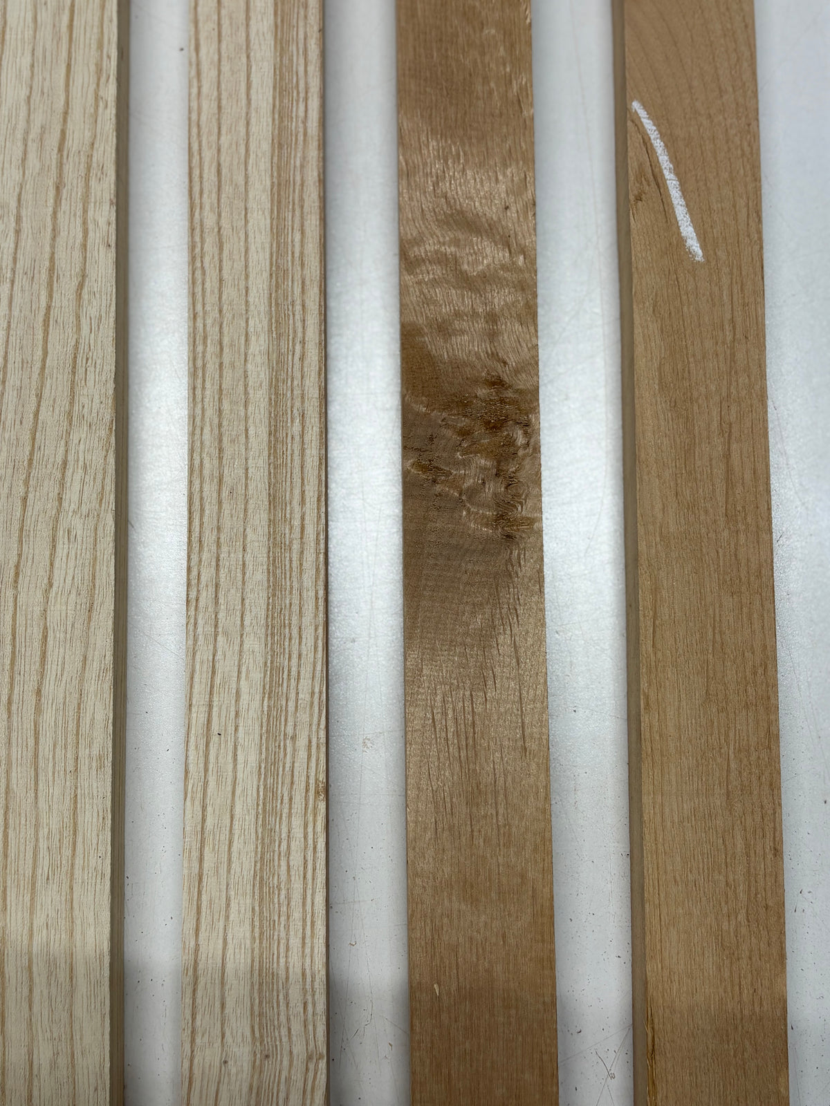 5 Pack, 2 Species Red Alder + Swamp Ash Thin Stock Lumber 21"x1-3/4"x1"#7427 - Exotic Wood Zone