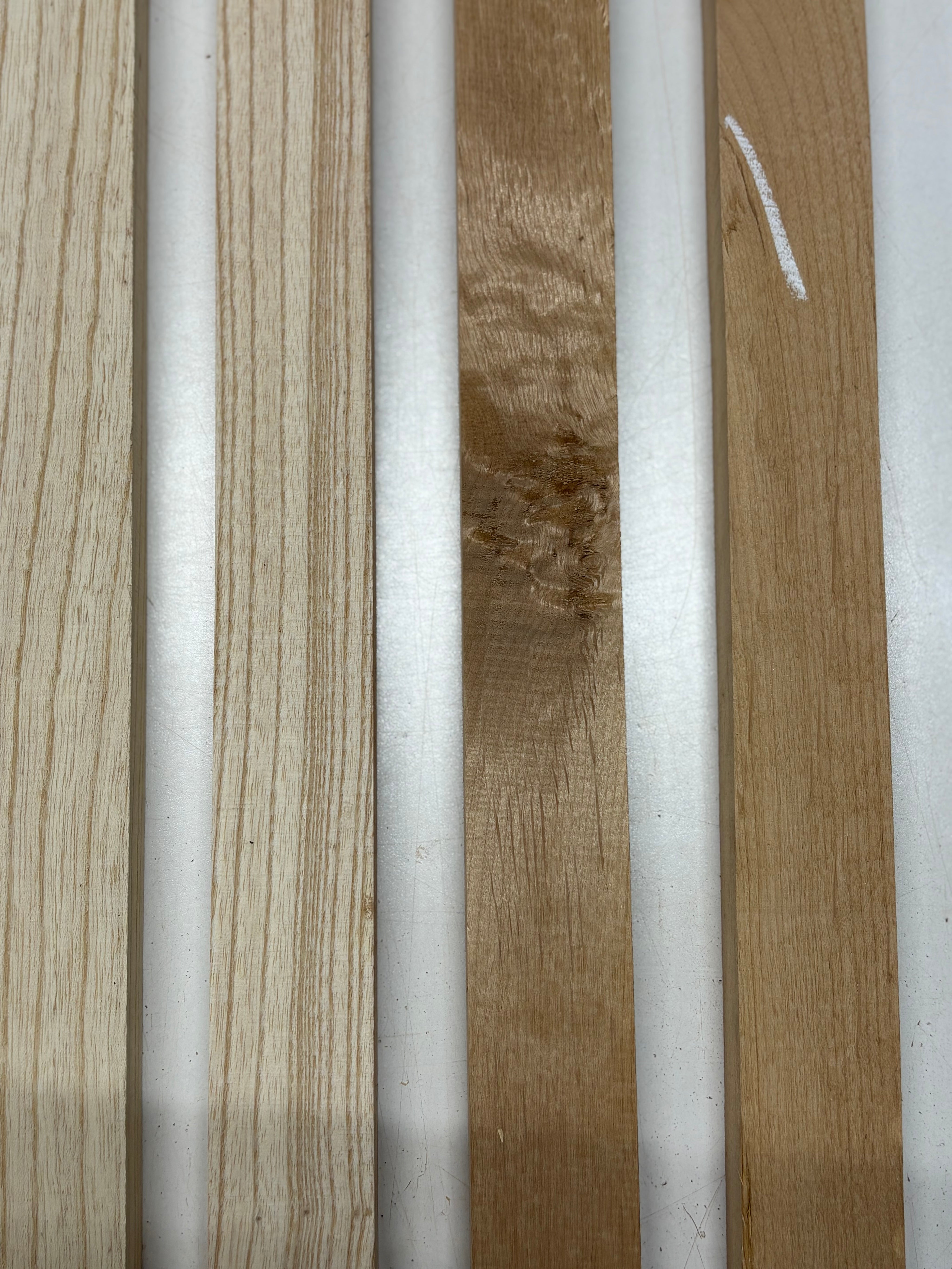 5 Pack, 2 Species Red Alder + Swamp Ash Thin Stock Lumber 21"x1-3/4"x1"#7427 - Exotic Wood Zone
