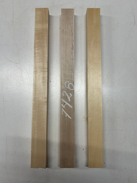 3 Pack, 2 Species Basswood + Hard Maple Thin Stock Lumber 21"x1-7/8"x1-3/8"#7428 - Exotic Wood Zone