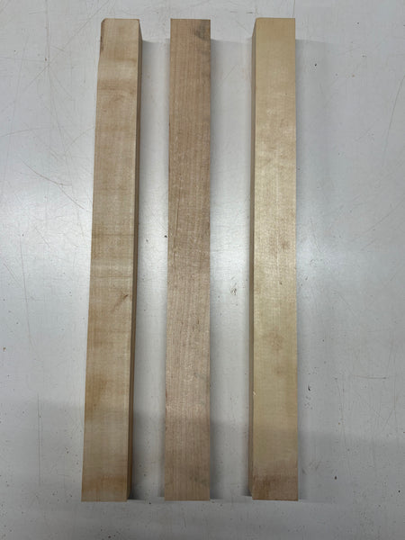 3 Pack, 2 Species Basswood + Hard Maple Thin Stock Lumber 21"x1-7/8"x1-3/8"#7428 - Exotic Wood Zone