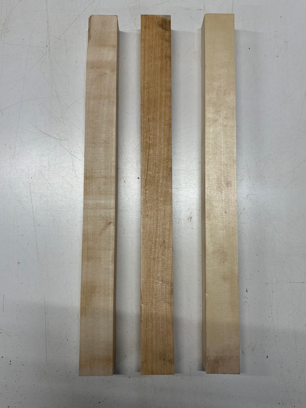 3 Pack, 2 Species Basswood + Hard Maple Thin Stock Lumber 21"x1-7/8"x1-3/8"#7428 - Exotic Wood Zone